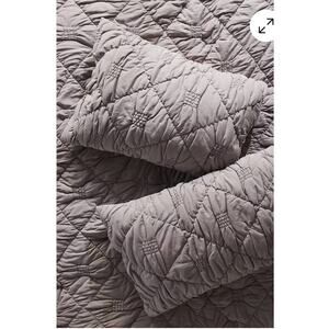 Anthropologie Textured Laundry Standard Pillow Sham Euro Gray